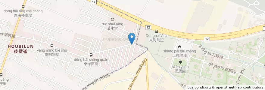 Mapa de ubicacion de 鳴門壽司 en Тайвань, Тайчжун, 西屯區, 龍井區.