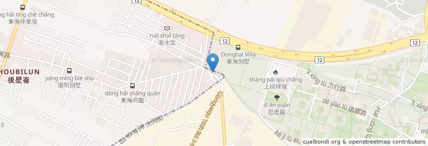 Mapa de ubicacion de 台江北麻辣臭豆腐 en Taiwan, 臺中市, 西屯區, 龍井區.