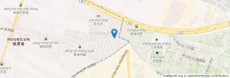 Mapa de ubicacion de 大鍋烙餅 en Taiwan, Taichung, 西屯區, 龍井區.