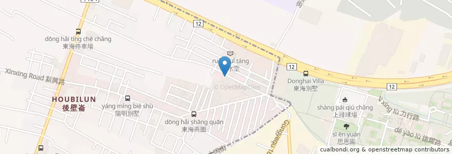 Mapa de ubicacion de 粉紅屋 en Taiwan, 臺中市, 西屯區, 龍井區.