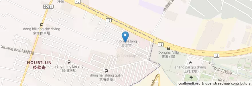 Mapa de ubicacion de 狸小路 en Tayvan, Taichung, 西屯區, 龍井區.