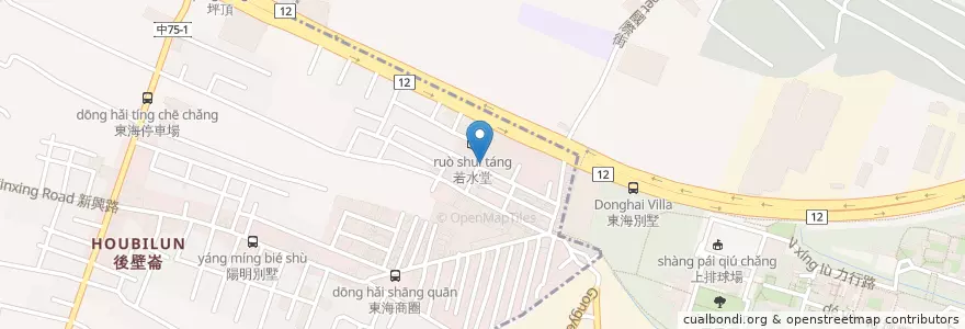 Mapa de ubicacion de 湯姆漢堡 en Taiwan, Taichung, 西屯區, 龍井區.