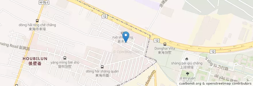 Mapa de ubicacion de 法悅蔬食園 en 臺灣, 臺中市, 西屯區, 龍井區.