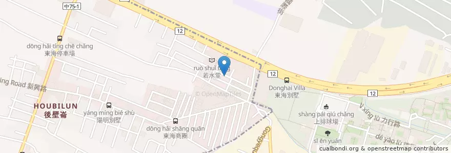 Mapa de ubicacion de 胖媽媽早餐 en Taiwan, Taichung, 西屯區, 龍井區.