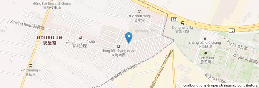 Mapa de ubicacion de 一顆咖哩 en 타이완, 타이중 시, 시툰 구.