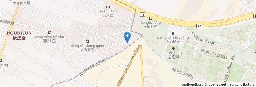 Mapa de ubicacion de 花現鳥地方 en Taiwán, Taichung, 西屯區.