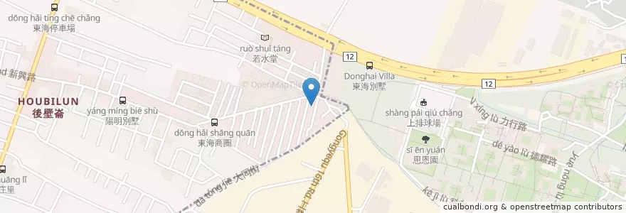 Mapa de ubicacion de 東海雞腳凍 en 台湾, 台中市, 西屯区, 龍井区.