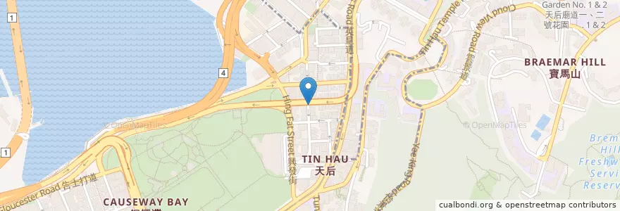 Mapa de ubicacion de 包點達人 Bao Dim Tat Yan en 중국, 광둥성, 홍콩, 홍콩섬, 신제, 灣仔區 Wan Chai District.