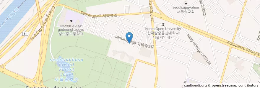Mapa de ubicacion de 엘더버거 en كوريا الجنوبية, سول, 성동구, 성수1가1동, 성수1가1동.