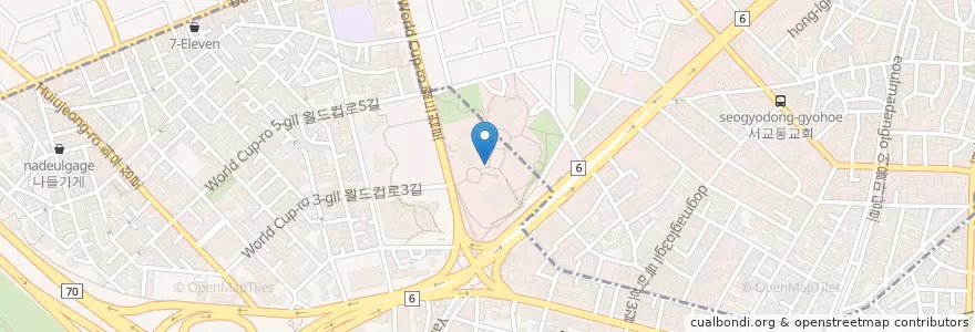 Mapa de ubicacion de Starbucks en Corea Del Sud, Seul, 마포구, 합정동.