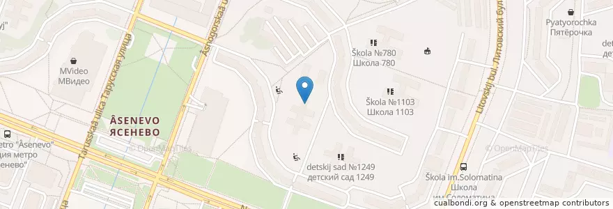 Mapa de ubicacion de Orange Clinic en Rusia, Distrito Federal Central, Москва, Юго-Западный Административный Округ, Район Ясенево.
