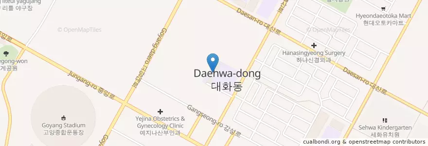 Mapa de ubicacion de 장성초등학교 en كوريا الجنوبية, 경기도, 고양시, 일산서구.