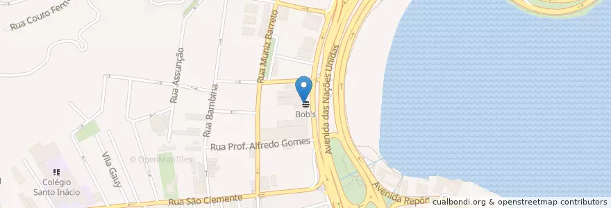 Mapa de ubicacion de Bob's en ブラジル, 南東部地域, リオ デ ジャネイロ, Região Metropolitana Do Rio De Janeiro, Região Geográfica Imediata Do Rio De Janeiro, Região Geográfica Intermediária Do Rio De Janeiro, リオデジャネイロ.