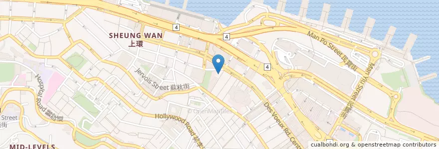Mapa de ubicacion de 一記小廚 en الصين, غوانغدونغ, هونغ كونغ, جزيرة هونغ كونغ, الأقاليم الجديدة, 中西區 Central And Western District.