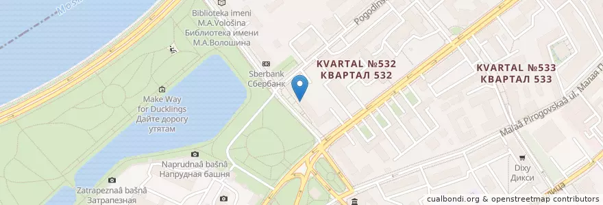 Mapa de ubicacion de Flip en روسيا, Центральный Федеральный Округ, Москва, Центральный Административный Округ, Район Хамовники.