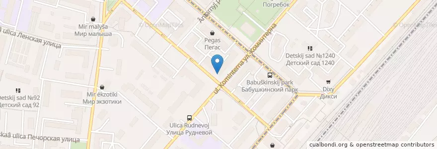 Mapa de ubicacion de Ригла en Rusia, Distrito Federal Central, Москва, Северо-Восточный Административный Округ, Бабушкинский Район.