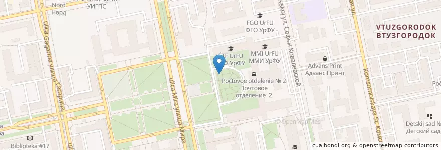 Mapa de ubicacion de сухой фонтан en Russie, District Fédéral De L'Oural, Oblast De Sverdlovsk, Городской Округ Екатеринбург.