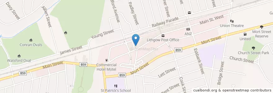 Mapa de ubicacion de NAB en Australien, Neusüdwales, Lithgow City Council.