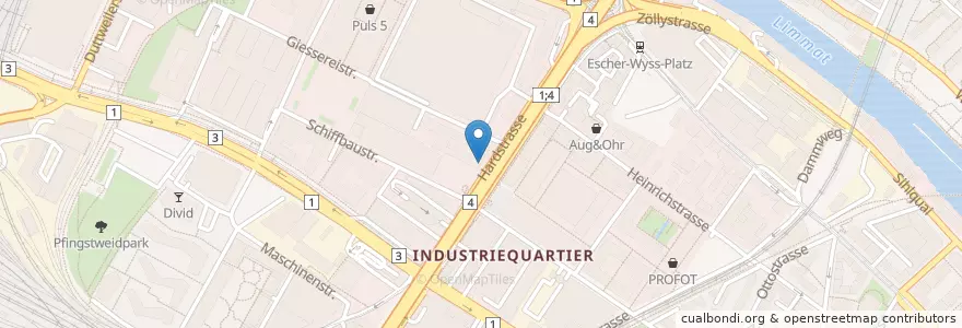 Mapa de ubicacion de Più To Go en Schweiz, Zürich, Bezirk Zürich, Zürich.