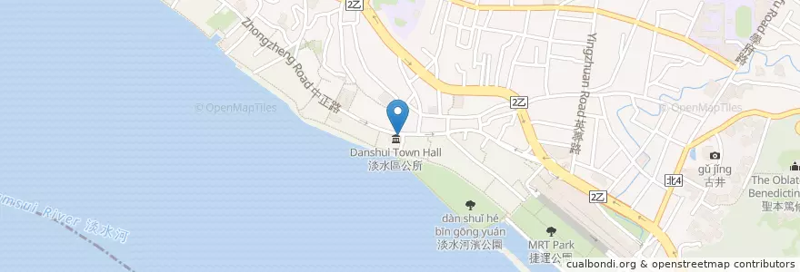 Mapa de ubicacion de 呷七碗 en Тайвань, Новый Тайбэй, 淡水區.