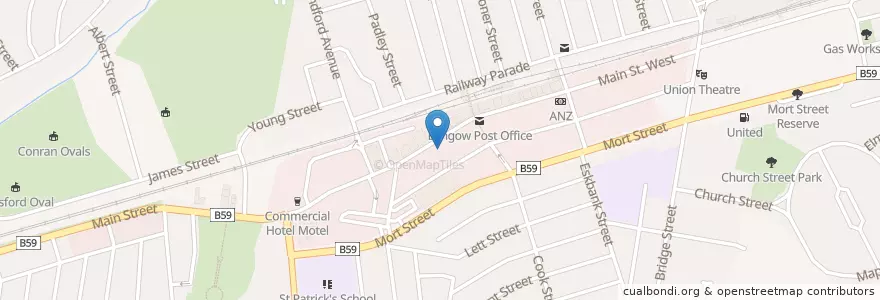 Mapa de ubicacion de Hopes Pharmacy en Австралия, Новый Южный Уэльс, Lithgow City Council.
