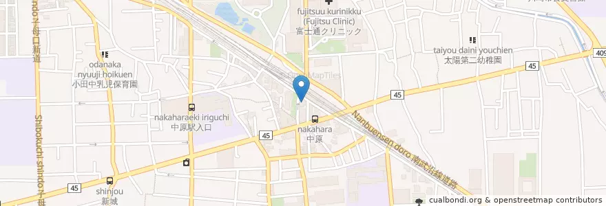 Mapa de ubicacion de 川崎信用金庫 (Kawasaki Shinkin Bank) en اليابان, كاناغاوا, 川崎市, 中原区.