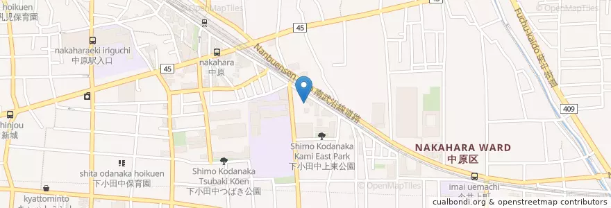 Mapa de ubicacion de たらふく (Tarafuku) en 日本, 神奈川縣, 川崎市, 中原区.