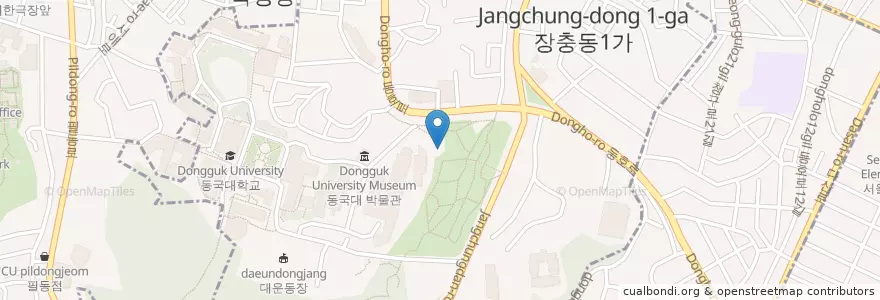 Mapa de ubicacion de 경로당 en 韩国/南韓, 首尔, 中區, 장충동.