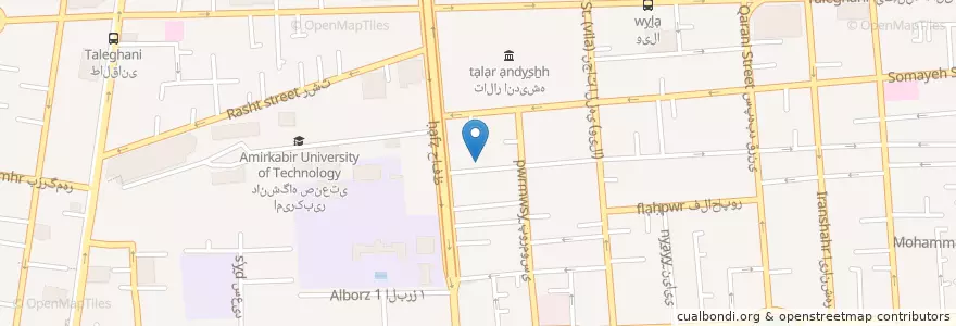 Mapa de ubicacion de 1307 House;خانه ١٣٠٧ en イラン, テヘラン, شهرستان تهران, テヘラン, بخش مرکزی شهرستان تهران.