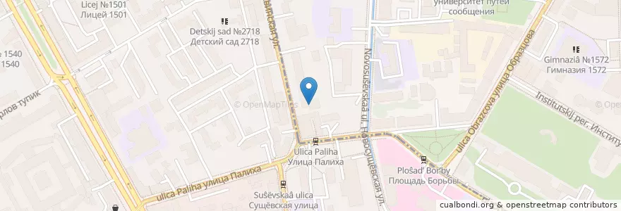 Mapa de ubicacion de Кирка en Russie, District Fédéral Central, Moscou, Центральный Административный Округ, Тверской Район.