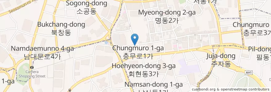 Mapa de ubicacion de Baskin-Robbins en Corea Del Sur, Seúl, 중구, 명동.