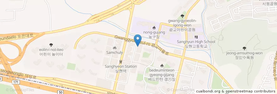 Mapa de ubicacion de 시온성 en Corea Del Sud, Gyeonggi, 용인시, 수지구.