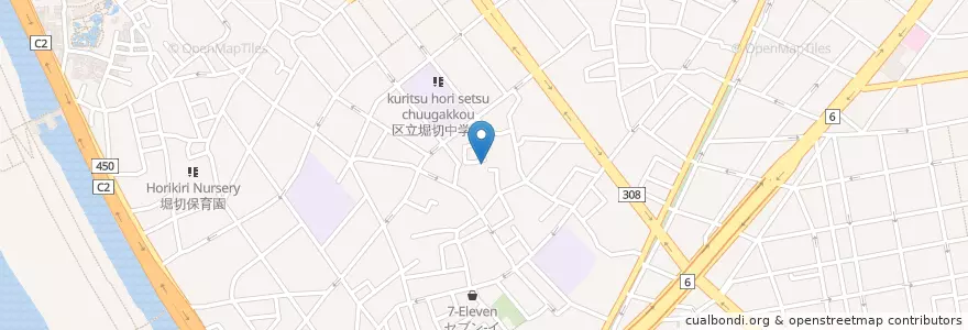 Mapa de ubicacion de 篠原稲荷神社 en Japão, Tóquio, 葛飾区.