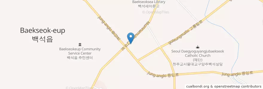 Mapa de ubicacion de 백석동물병원 en 대한민국, 경기도, 양주시, 백석읍.
