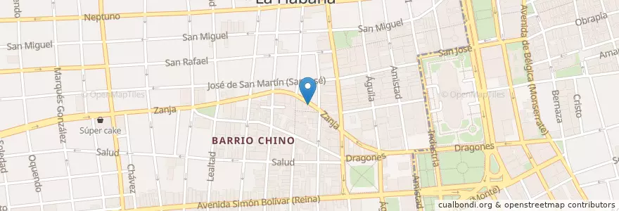 Mapa de ubicacion de Cafetería Zanja 101 en كوبا, La Habana, Centro Habana.