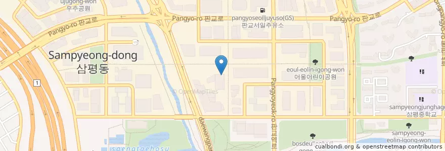 Mapa de ubicacion de 스타벅스 en Güney Kore, 경기도, 분당구.