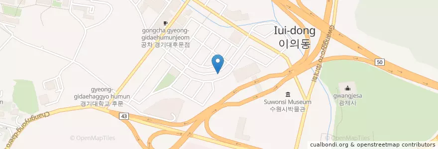 Mapa de ubicacion de 갈풍집 (갈비살구이) en Zuid-Korea, Gyeonggi-Do, 수원시, 영통구.