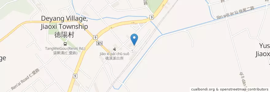 Mapa de ubicacion de 滴水坊 en Taiwan, Taiwan Province, Yilan County, Jiaoxi Township.