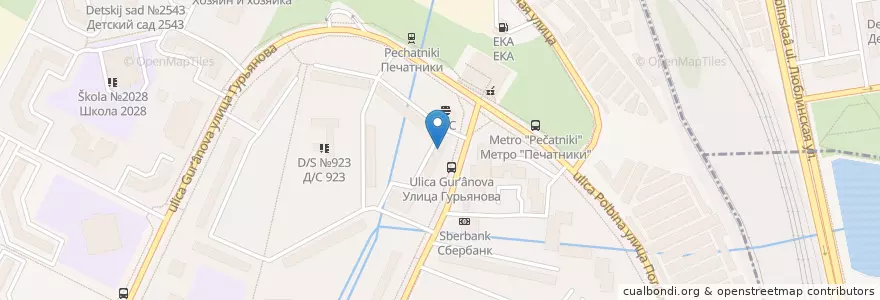 Mapa de ubicacion de Аптека от склада en Russie, District Fédéral Central, Moscou, Юго-Восточный Административный Округ, Район Печатники.
