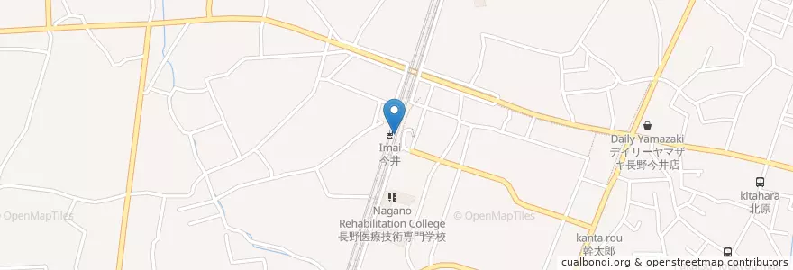 Mapa de ubicacion de 今井駅高架下自転車駐車場 en 日本, 長野県, 長野市.