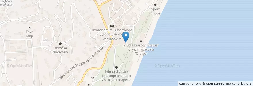 Mapa de ubicacion de ЧАШКА en Russland, Föderationskreis Südrussland, Autonome Republik Krim, Republik Krim, Jaltaer Stadtrat, Stadtkreis Jalta.