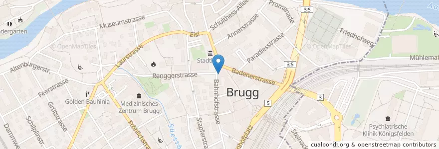 Mapa de ubicacion de Urologie Brugg en سويسرا, Aargau, Bezirk Brugg, Brugg.