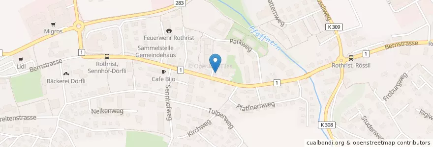 Mapa de ubicacion de Praxis für Neurochirurgie en 瑞士, Aargau, Bezirk Zofingen, Rothrist.