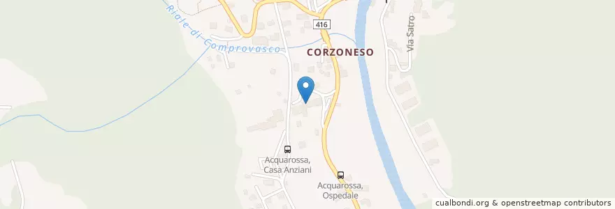 Mapa de ubicacion de Ospedale Regionale di Bellinzona e Valli - Acquarossa en Switzerland, Ticino, Distretto Di Blenio, Circolo D'Acquarossa, Acquarossa.