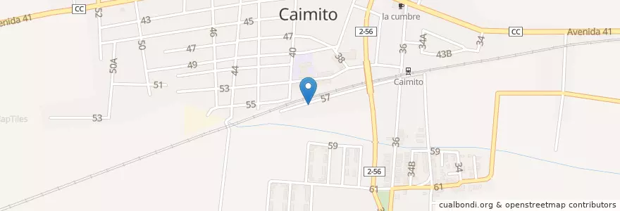 Mapa de ubicacion de La línea en Cuba, Artemisa, Caimito.