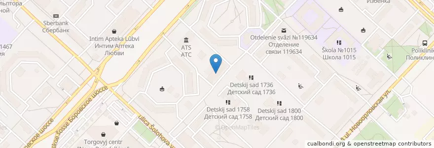 Mapa de ubicacion de Qiwi en روسيا, Центральный Федеральный Округ, Москва, Западный Административный Округ, Район Ново-Переделкино.