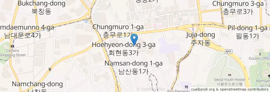 Mapa de ubicacion de Chungmu Presbyterian Church en Coreia Do Sul, Seul, 중구, 명동.
