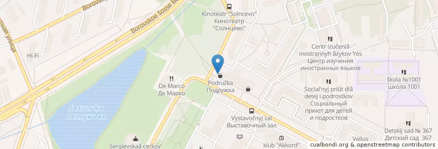 Mapa de ubicacion de МКБ en Russia, Distretto Federale Centrale, Москва, Западный Административный Округ, Район Солнцево.