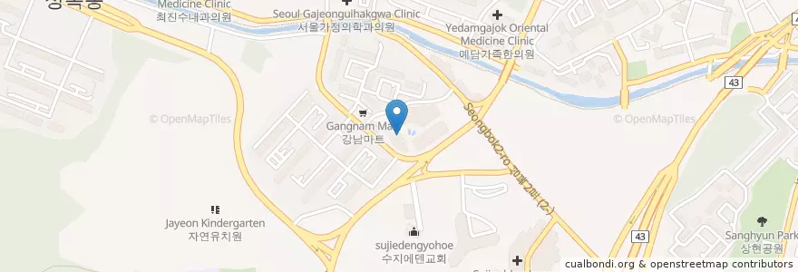 Mapa de ubicacion de 데이파크약국 en 韩国/南韓, 京畿道, 龙仁市, 水枝區.