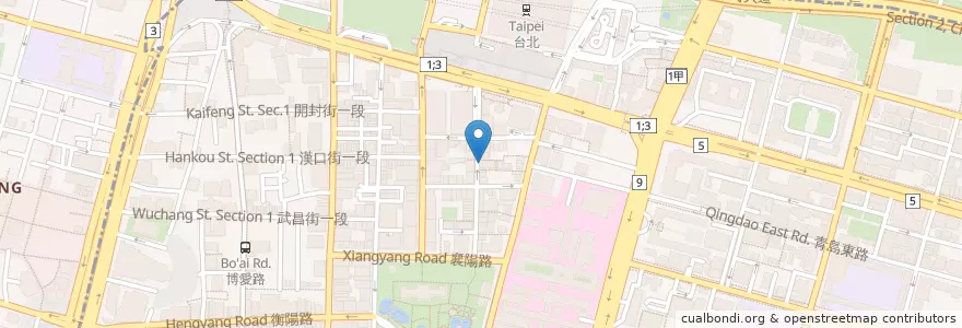 Mapa de ubicacion de 大狗麵線 en تايوان, تايبيه الجديدة, تايبيه, 中正區.